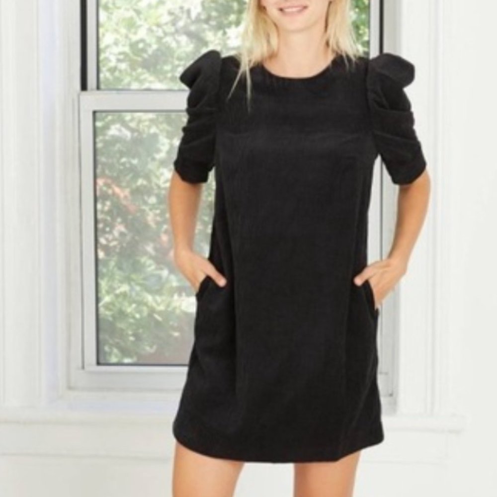 Who What Wear Black Corduroy Dress